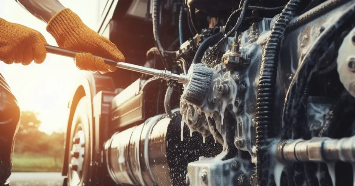 professional truck engine cleaning