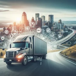 truck management with background of Calgary